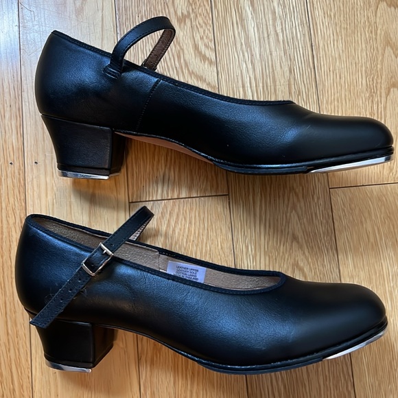 Bloch Matte Black Leather Mary Jane Tap Shoes EUC Size 9 1/2 - Picture 4 of 9